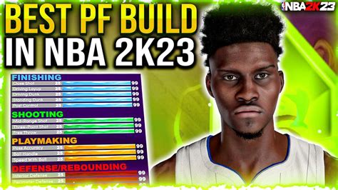 Best pf build 2k23 next gen - Secondary: Paint Intimidation. 3. NBA 2K22 Best PF Demigod On Next Gen. This is the most overpowered NBA 2K22 power forward next-gen. He can shoot, he can blow by people, and he is going to be a defensive menace. This build needs to be a height of 6’8, you want to be 217, and you want his wingspan to be …